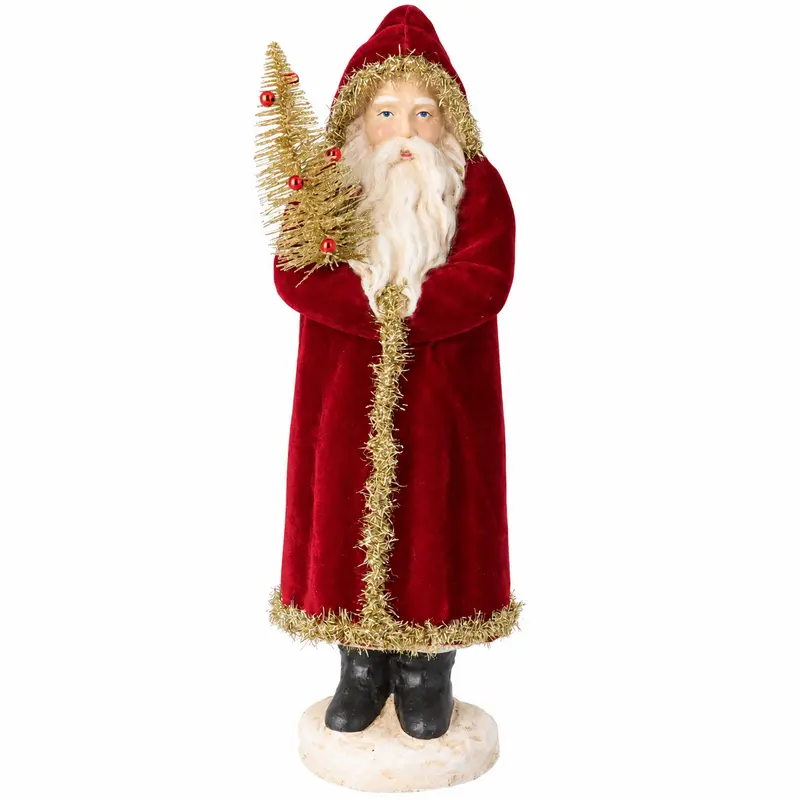 Figura decorativa de Papá Noel con abrigo rojo