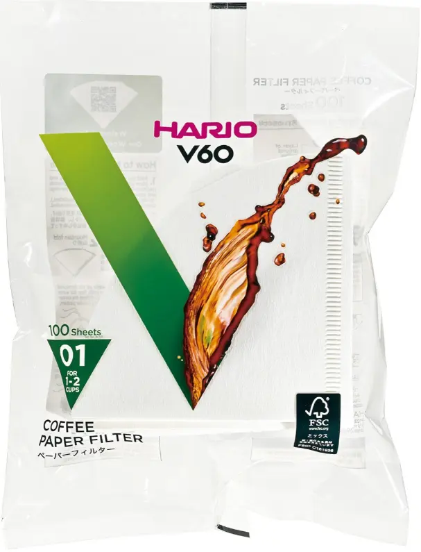 Filtros de Papel Hario V60 01 (100 unidades)