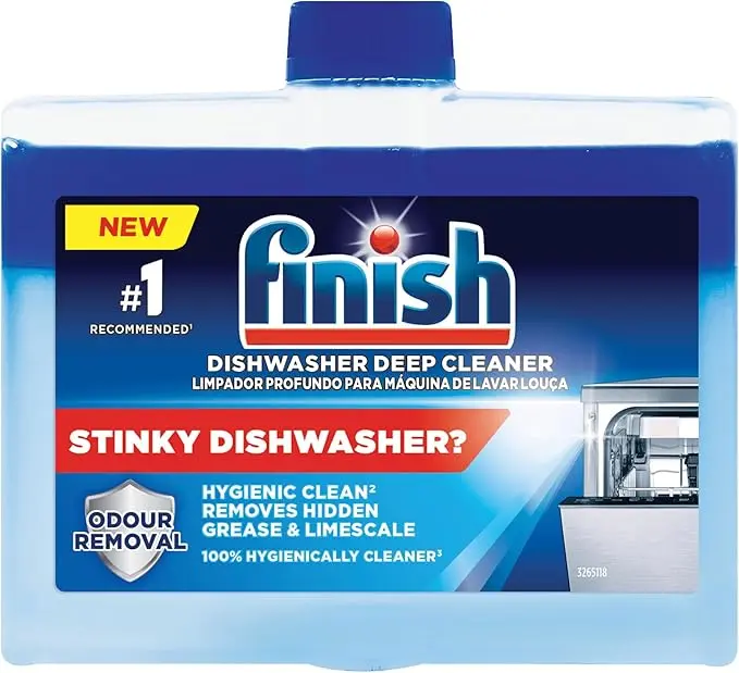 Finish Limpiamáquinas para Lavavajillas, Pack de 1 x 250ml. Elimina la cal, la grasa y el mal olor de las partes ocultas del lavaplatos para un funcionamiento y limpieza óptimos.