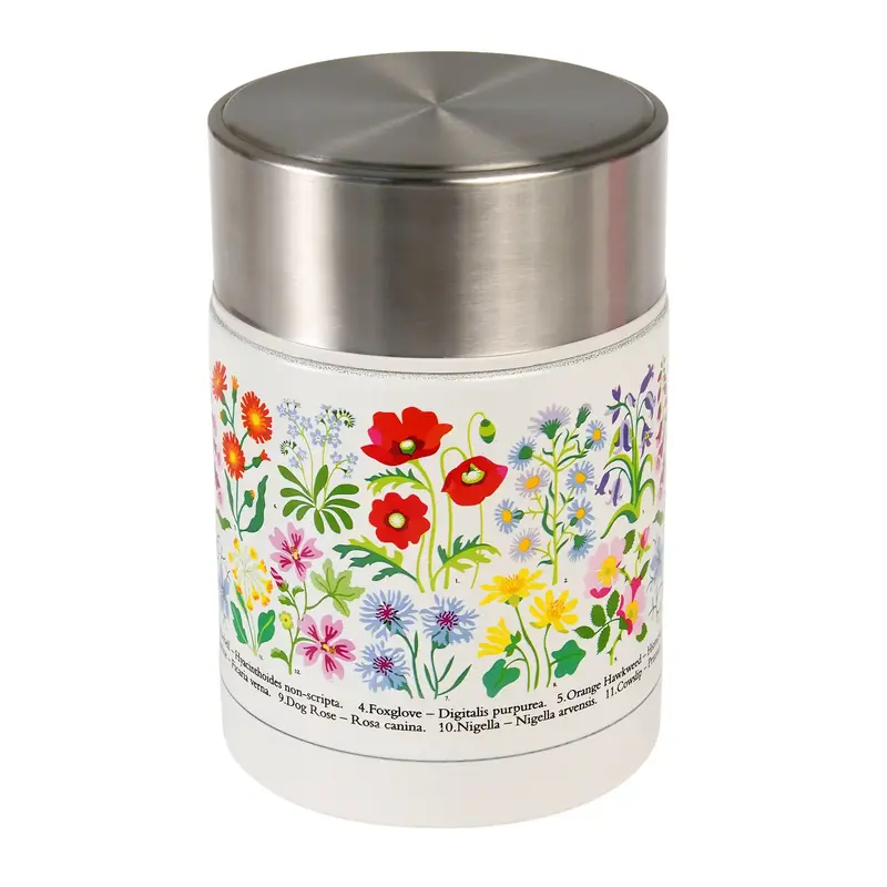 Frasco de alimentos de acero inoxidable diseño flores