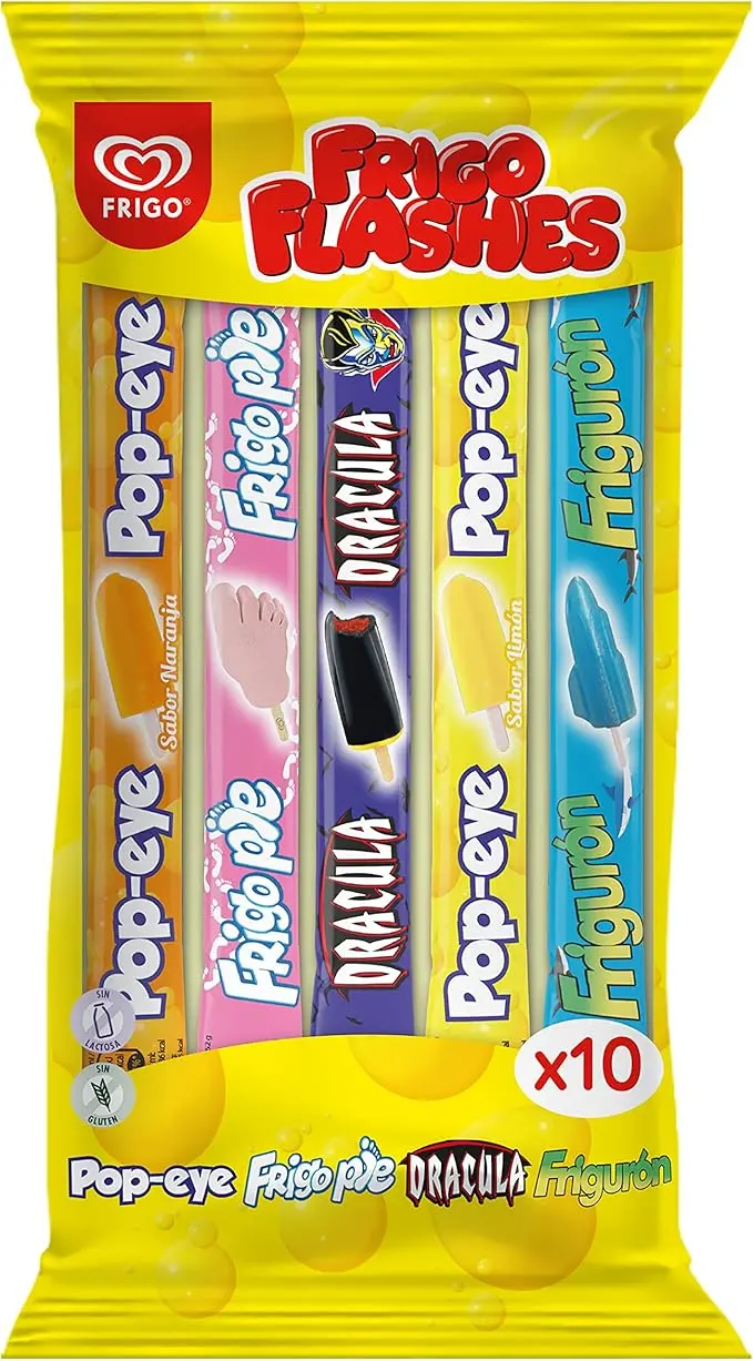 Frigo Flashes Mix, Pack de 10 Polos para Congelar (10x50ml). Disfruta de los helados más míticos de Frigo en formato flash