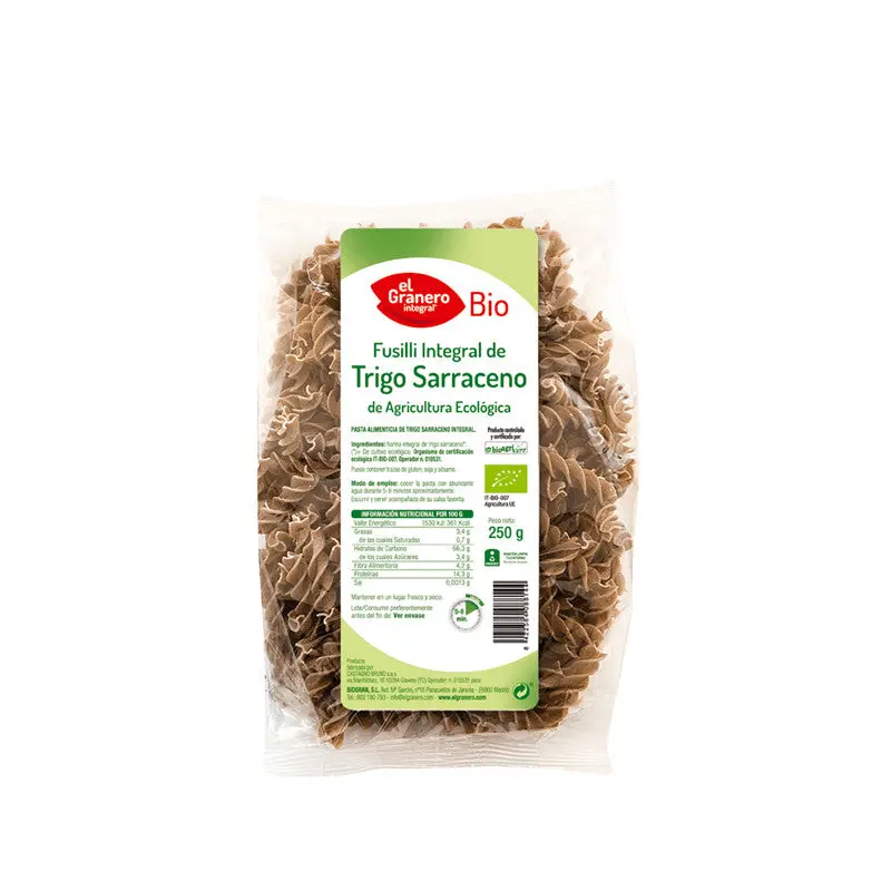 Fusilli de trigo sarraceno integral BIO, 250gr - El Granero Integral