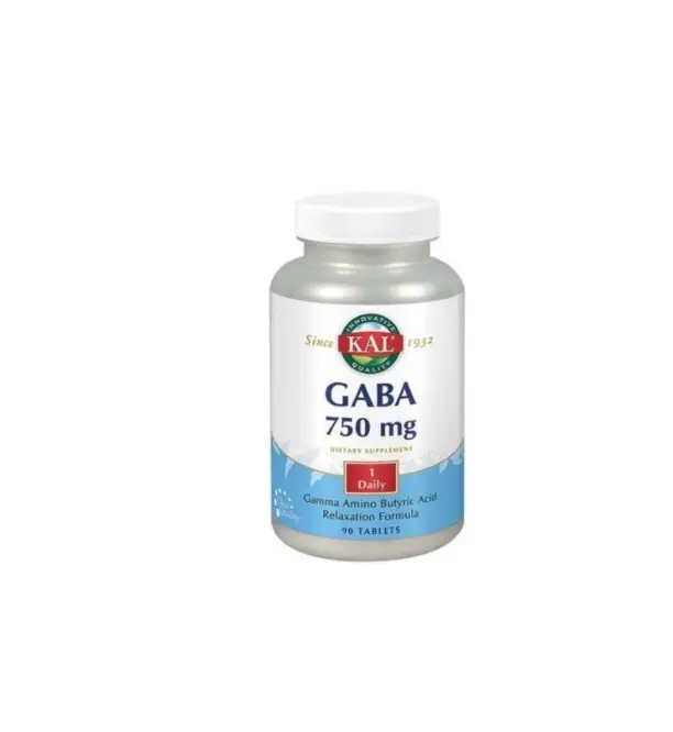 GABA 750mg de KAL - Solaray 90 comprimidos