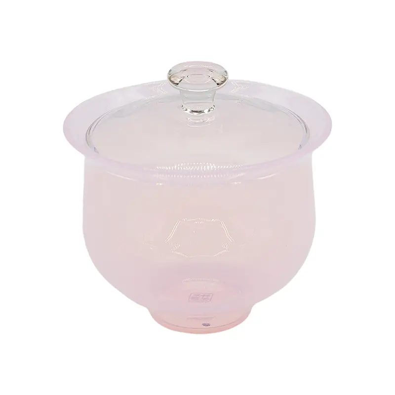 Gaiwan de capullos de durazno teñidos de rosa # 94953