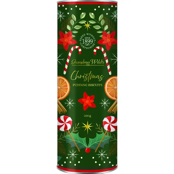 Galletas de Pudding de Navidad en Tubo de Navidad (200g)