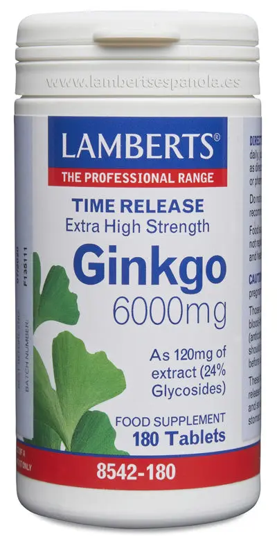 Ginkgo Biloba 6000 mg en extracto 100 TAb - LAMBERTS