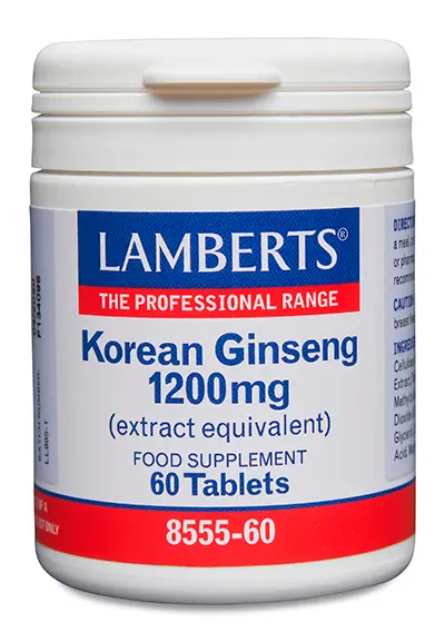 Ginseng rojo Koreano 1200mg 60 cápsulas - LAMBERTS