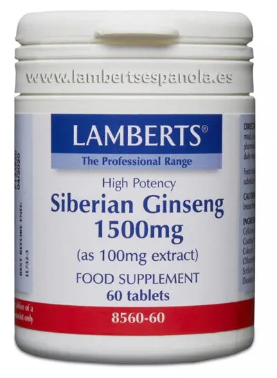Ginseng Siberiano 1500 mg como extracto estandarizado