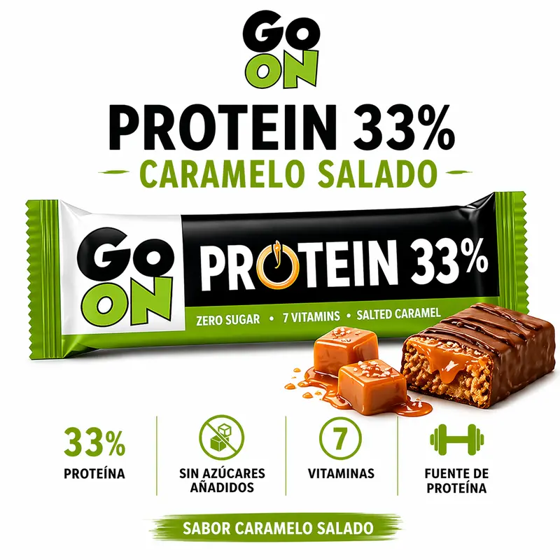 Go On Protein 33% Caramelo Salado – Caja 25 Barritas
