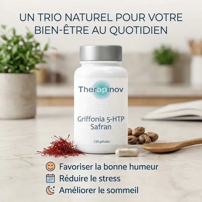 Griffonia Safran 5-HTP – Contribue à l’Équilibre Émotionnel et à la Relaxation