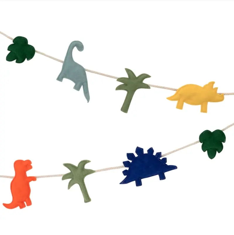 Guirnalda de dinosaurios de fieltro