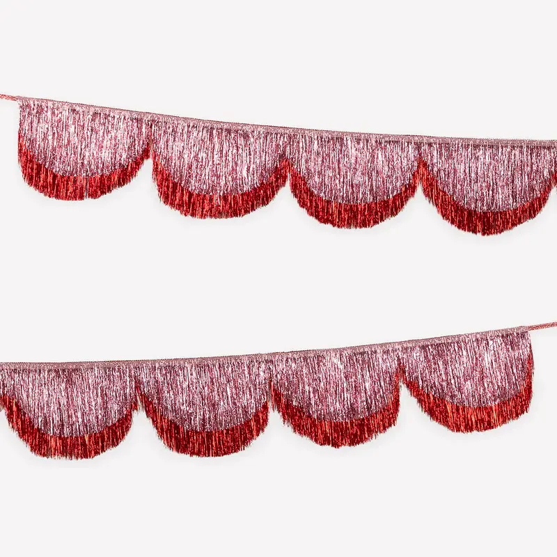 Guirnalda de flecos brillantes rosas