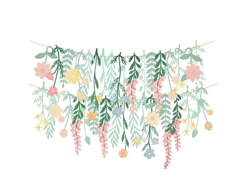 Guirnalda de papel floral