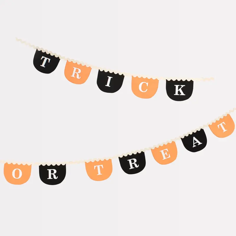 Guirnalda de Tela "Trick or Treat" – Naranja y Negro