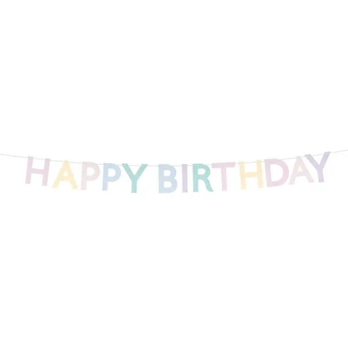 Guirnalda Happy Birthday en Tonos Pastel