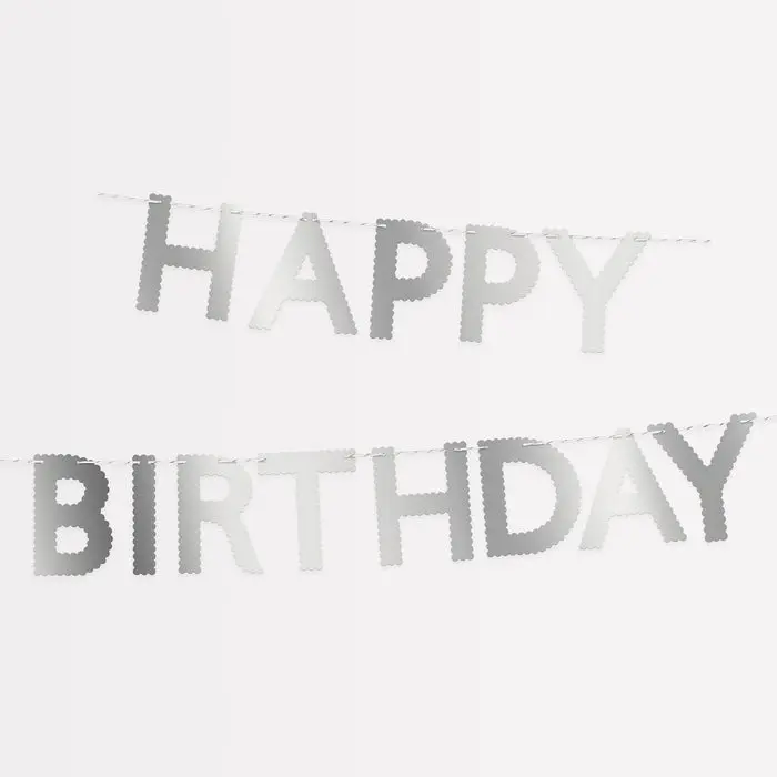 Guirnalda Happy Birthday Plateada