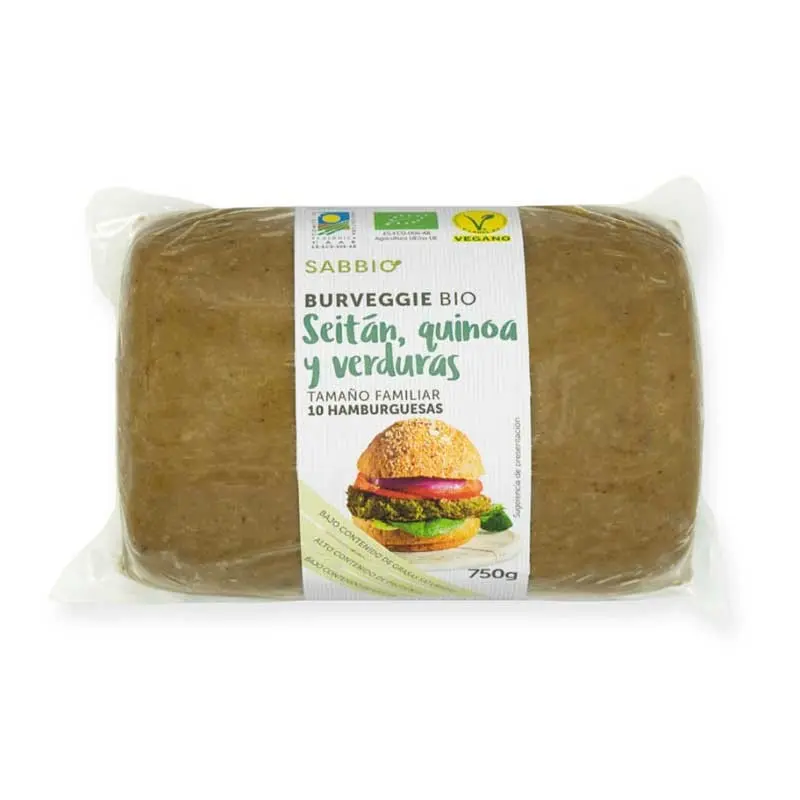 Hamburguesa seitan quinoa verduras granel Bio 750g SABBIO