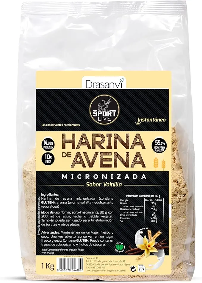 HARINA AVENA SABOR VAINILLA 1KG SPORT LIVE DRASANVI