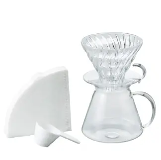 Hario Kit Simply V60 Dripper Cristal 02