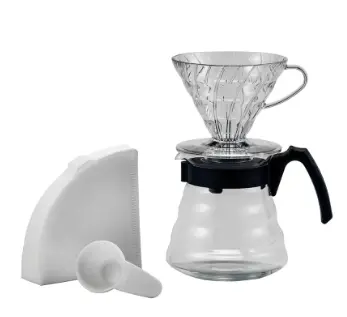 Hario Kit V60 Dripper 02 Negro Plástico