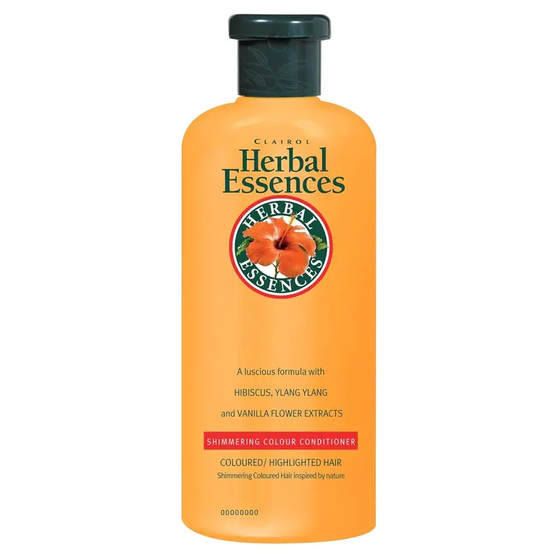 Herbal Essences Acondicionador Color Brillante 400 ml. Revitaliza tu pelo teñido con extractos de hibisco y ylang ylang, para un brillo y una suavidad irresistibles.
