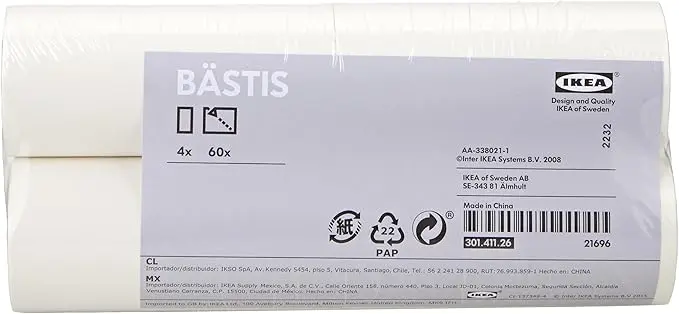IKEA BÄSTIS Pack de 16 Recambios para Rodillo Quitapelusas. Mantén tu ropa y hogar libres de pelos y polvo. Compatibles con el mango BÄSTIS.