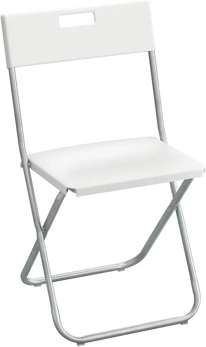 Ikea GUNDE Pack de 2 Sillas Plegables, Blanco. La solución de asientos extra más práctica y económica para tu hogar. Ligeras, resistentes y fáciles de guardar en cualquier rincón.