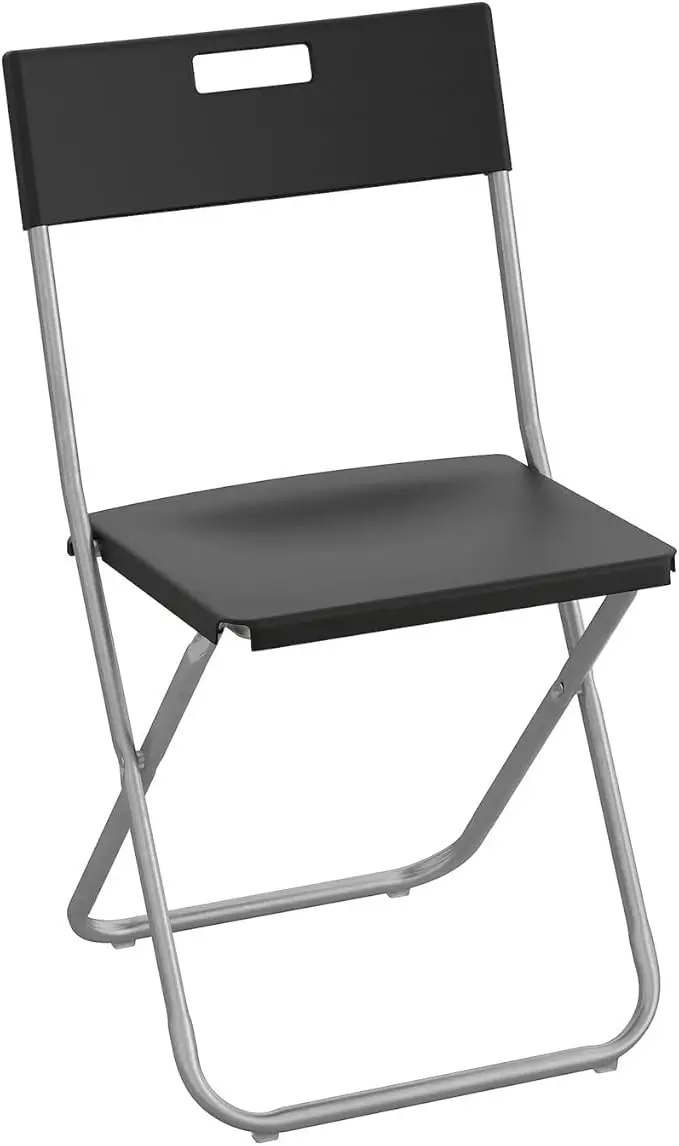 Ikea GUNDE Silla Plegable, Negro. La solución perfecta y económica para tener asientos extra. Ligera, resistente y fácil de guardar, es ideal para visitas, eventos y espacios pequeños.