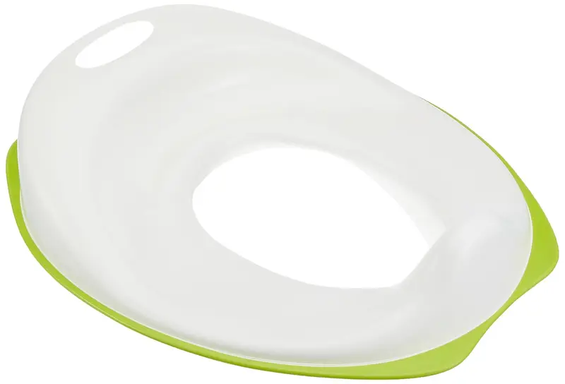 IKEA TOSSIG Asiento Reductor de Inodoro para Niños, Blanco/Verde. Adaptador de WC infantil seguro y cómodo con base antideslizante para aprender a ir al baño.