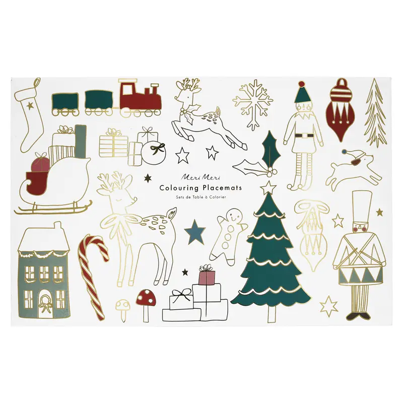 Individuales para colorear de Navidad