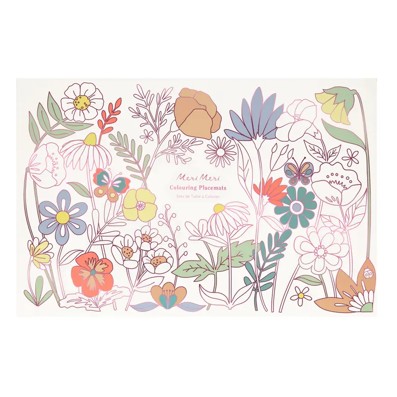 Individuales para colorear flores
