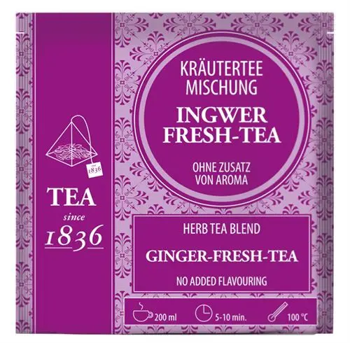Infusión de hierbas con jengibre fresco en pirámides, Caja de 50 ud