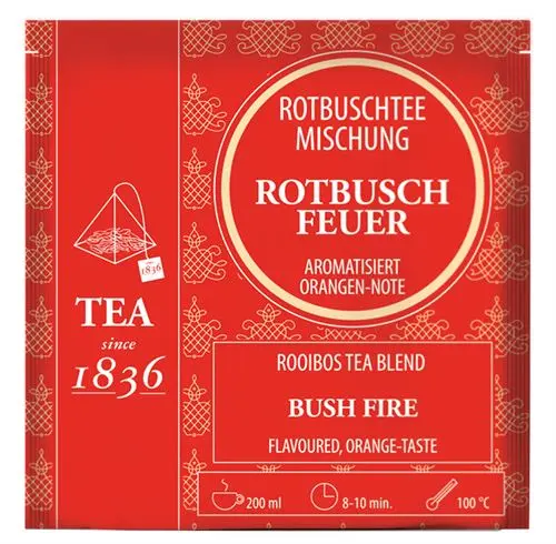 Infusión Rooibos sabor naranja, Caja de 50 Píramides en Bolsas