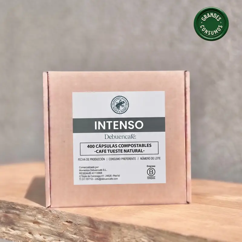 INTENSO - Caja 400 cápsulas compostables de café sostenible.