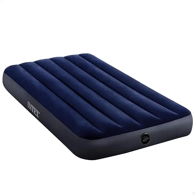 Intex Colchón Hinchable Individual Dura-Beam Classic Downy. Cama de aire de 99x191x25 cm con tecnología Fiber-Tech para un descanso estable y confortable en casa o de camping.