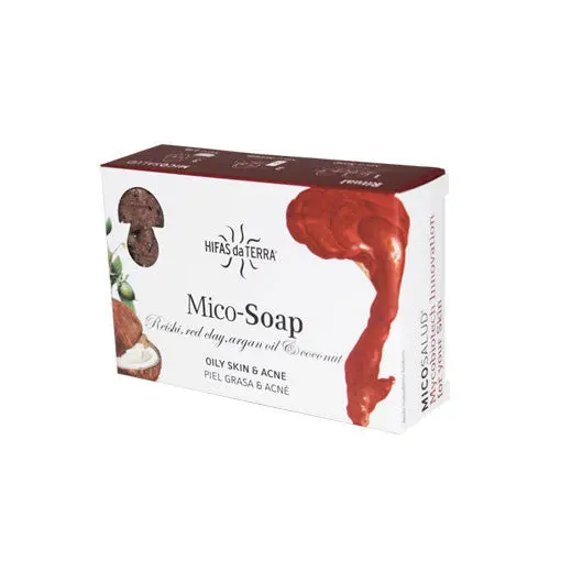 Jabon de reishi, argan y arcilla roja (piel grasa/acne)- HIFAS DA TERRA