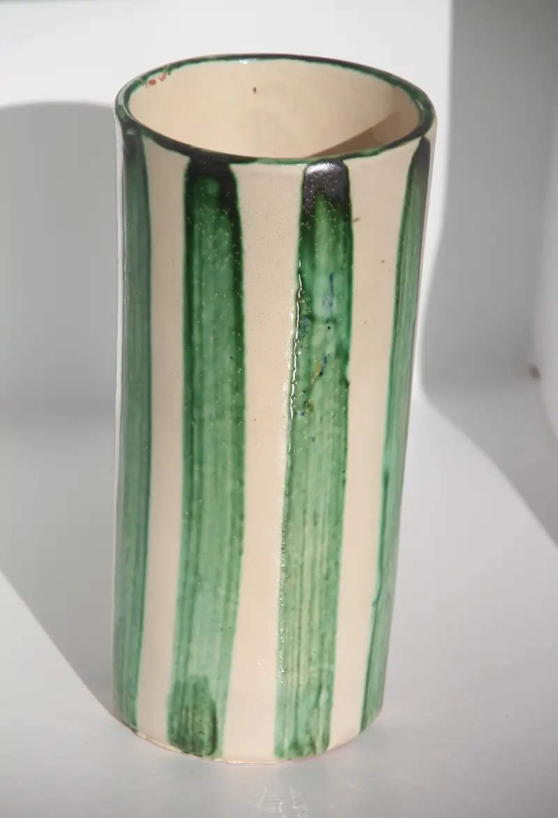 Jarrón / Enfriador rayas verde