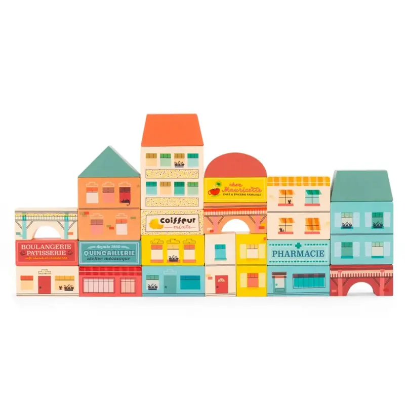 Juego de construcción pueblo 35 piezas