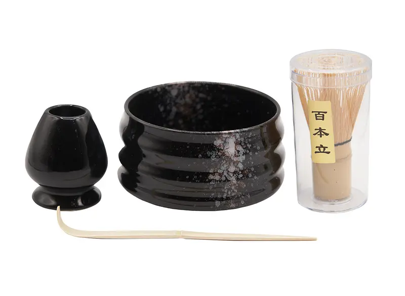 Juego de té matcha negro (4 piezas) n.° 93988