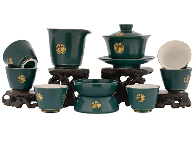 Juego para la ceremonia del té (9 artículos) # 91001, porcelana