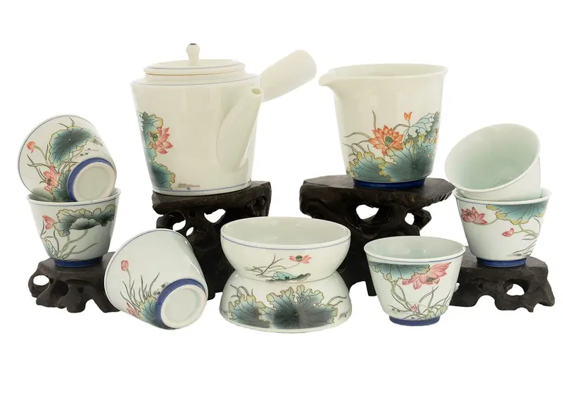 Juego para la ceremonia del té (9 artículos) # 91014, porcelana