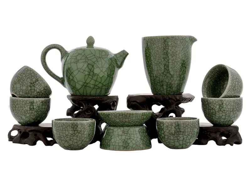 Juego para la ceremonia del té (9 artículos) # 91018, porcelana