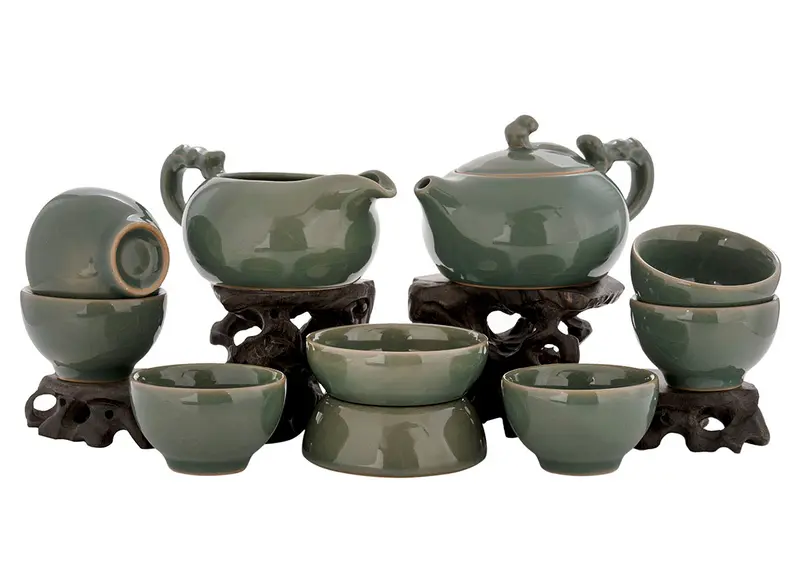 Juego para la ceremonia del té (9 artículos) # 91022, porcelana