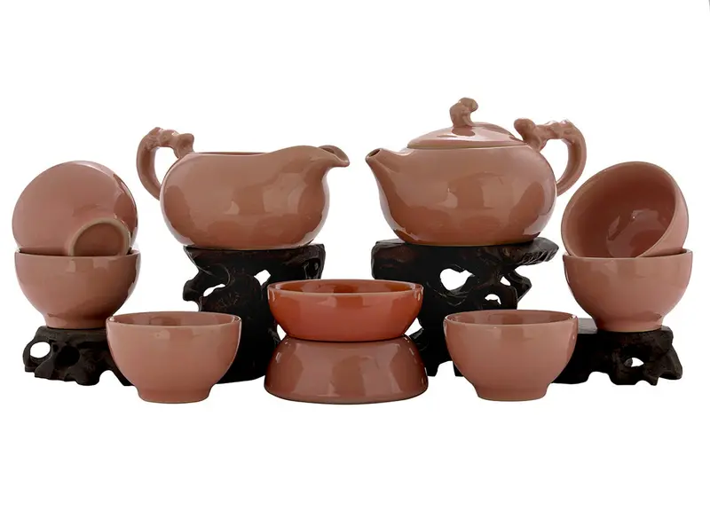 Juego para la ceremonia del té (9 artículos) # 91026, porcelana