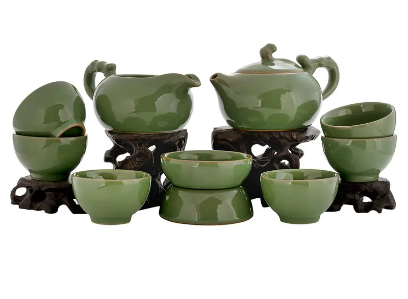 Juego para la ceremonia del té (9 artículos) # 91027, porcelana
