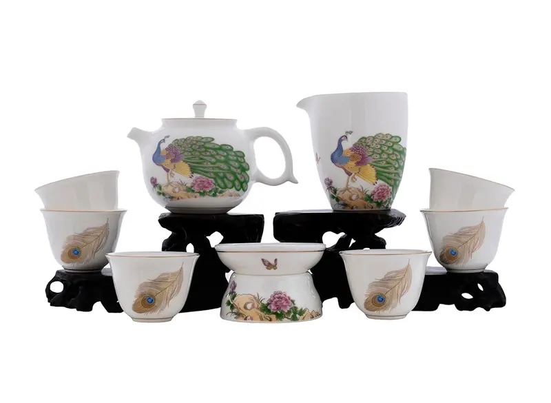 Juego para la ceremonia del té (9 artículos) # 91044, porcelana