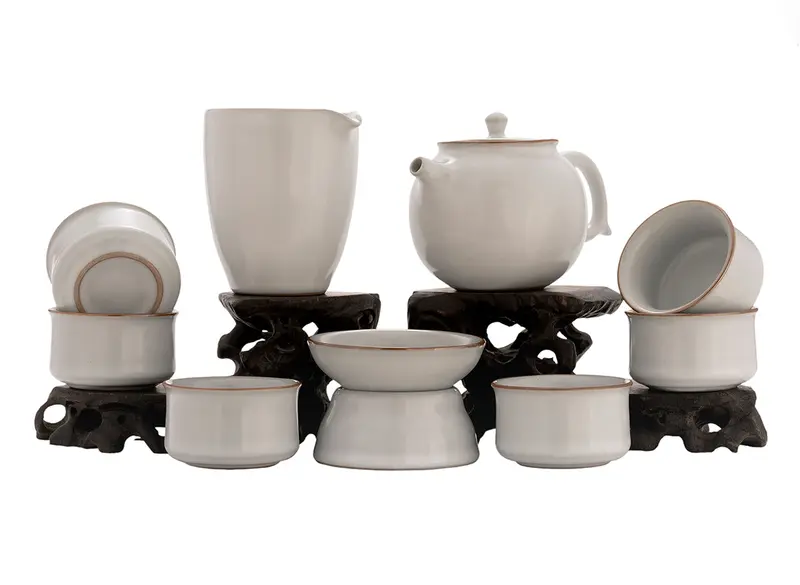 Juego para la ceremonia del té (9 artículos) # 91050, porcelana
