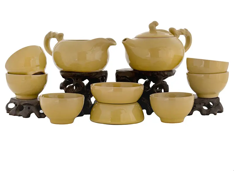 Juego para la ceremonia del té (9 artículos) # 91052, porcelana