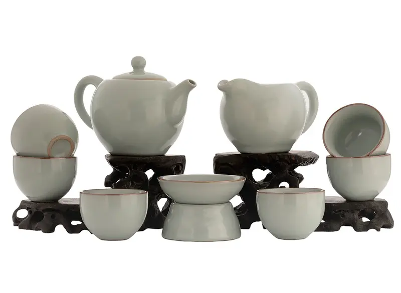 Juego para la ceremonia del té (9 artículos) # 91055, porcelana