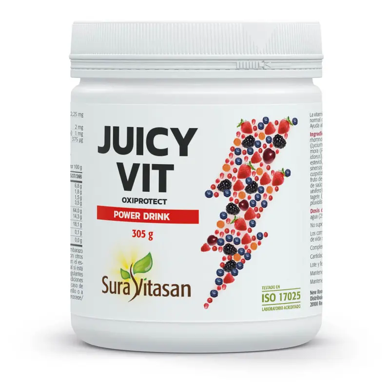 Juicy Vit Oxiprotect – 8 bayas orgánicas + 20 nutracéuticos, 305gr - SURAVITASAN